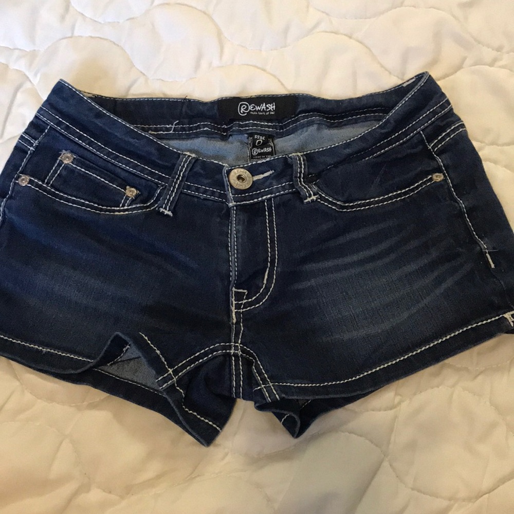 Rewash dark denim shorts